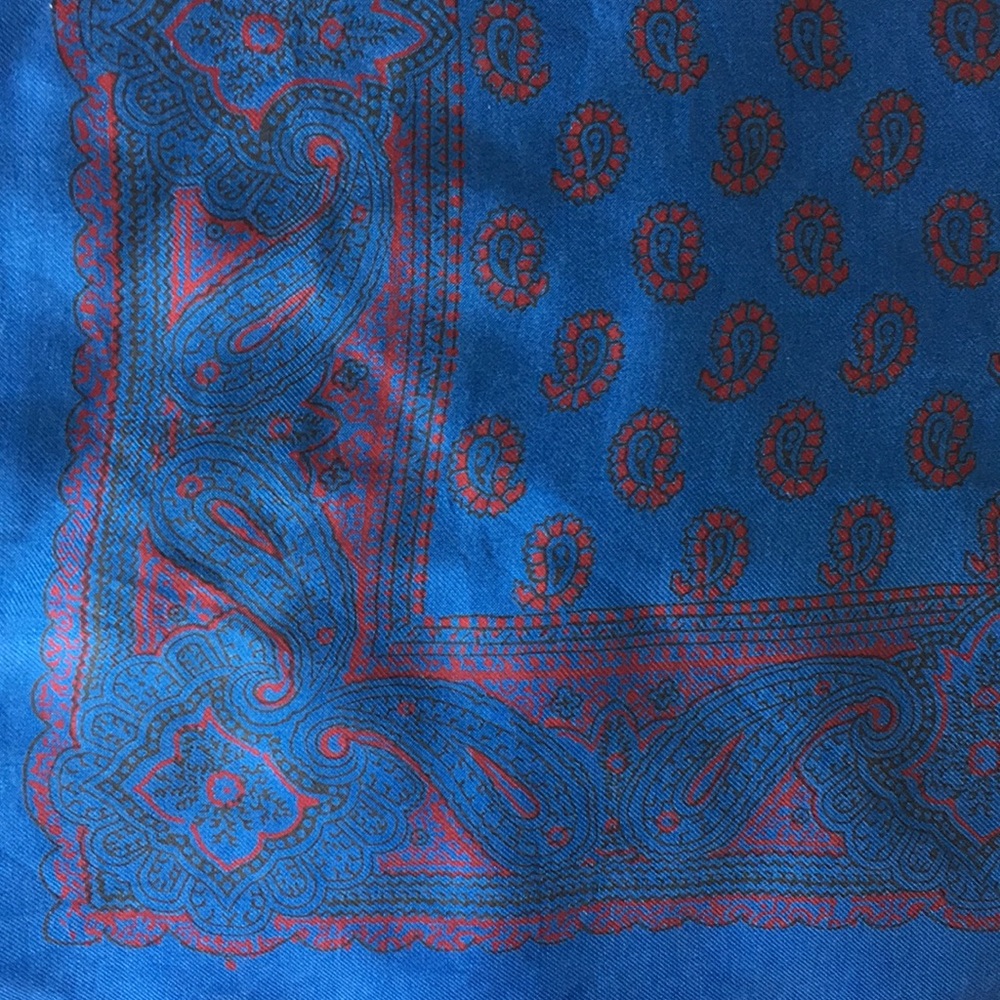 Blue Bordered Oriental Pocket Square - image 3